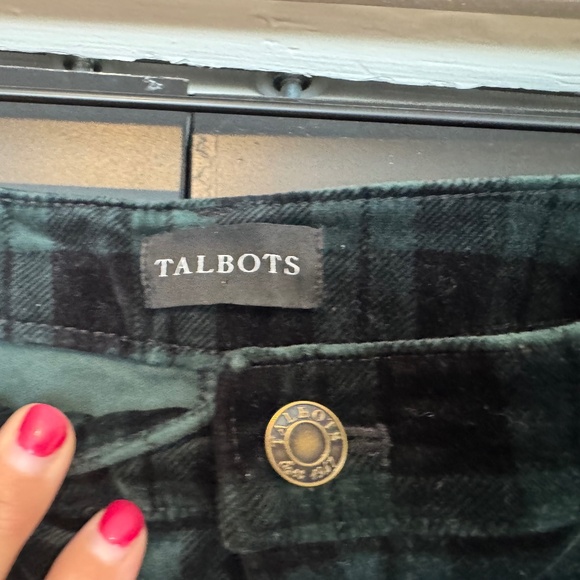 Talbots | Straight Leg Velveteen Pants - Black Watch Tartan - Picture 8 of 11